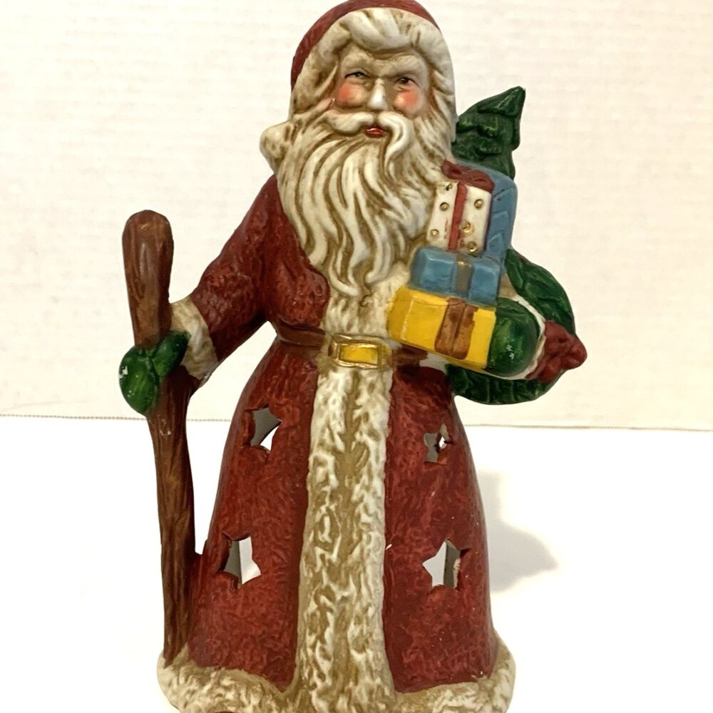 Vintage Old World Santa Votive Christmas Around The World Tea Light Holder